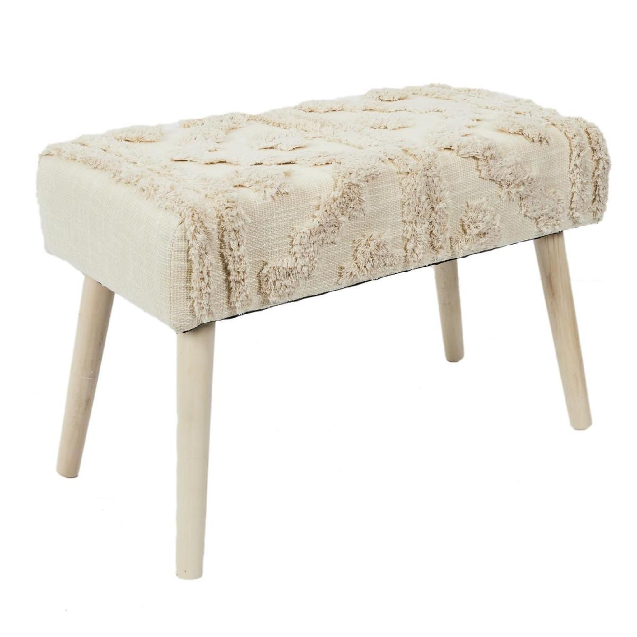 Voir la diapositive 2 : The Home Deco Factory Banc design en bois  mirage  60cm blanc & beige