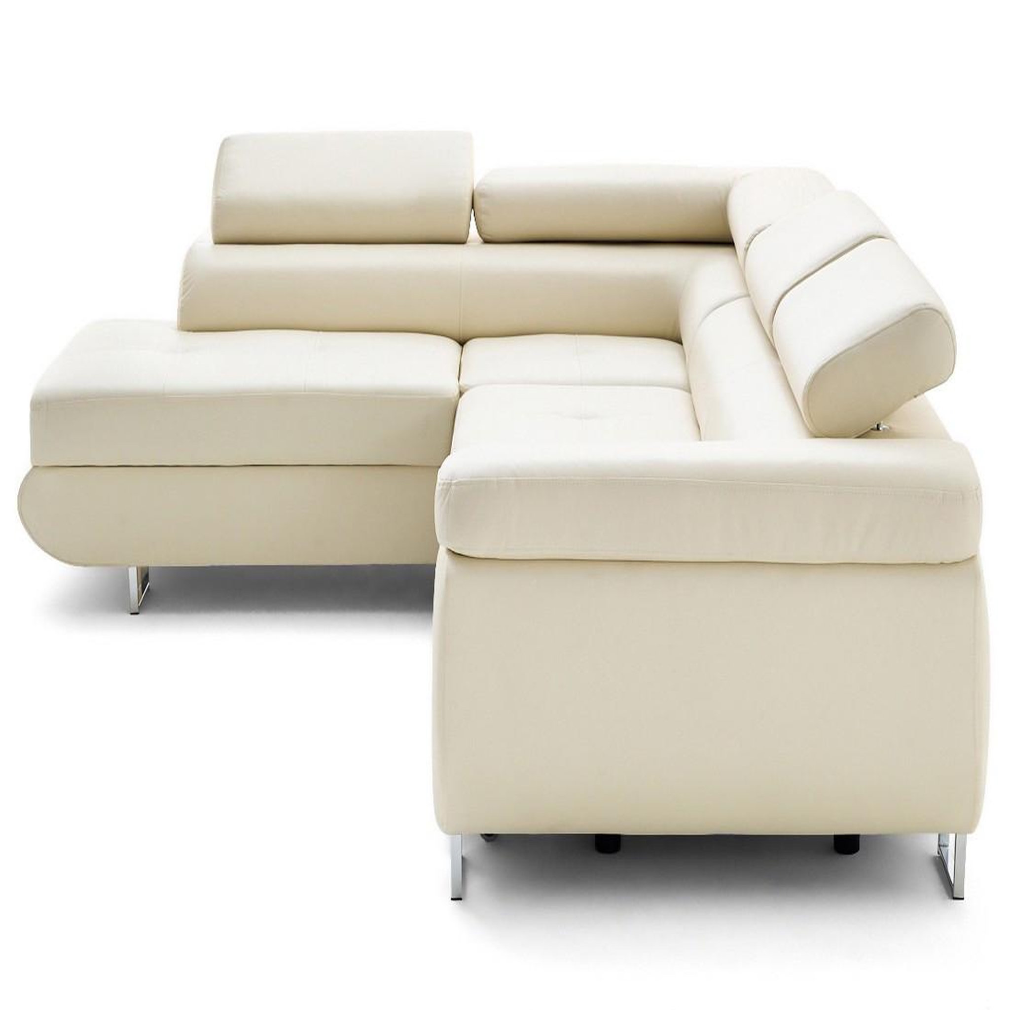 Voir la diapositive 3 : LISA DESIGN Zaria - canapé d'angle gauche 5 places convertible avec coffre et têtières en simili