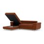 Voir la diapositive 4 : BEST MOBILIER Pablo - canapé d'angle gauche - 6 places - convertible avec coffre et têtières réglables - en velours côtelé