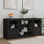 Voir la diapositive 3 : VIDAXL Buffet avec lumieres LED noir 142,5x37x67 cm