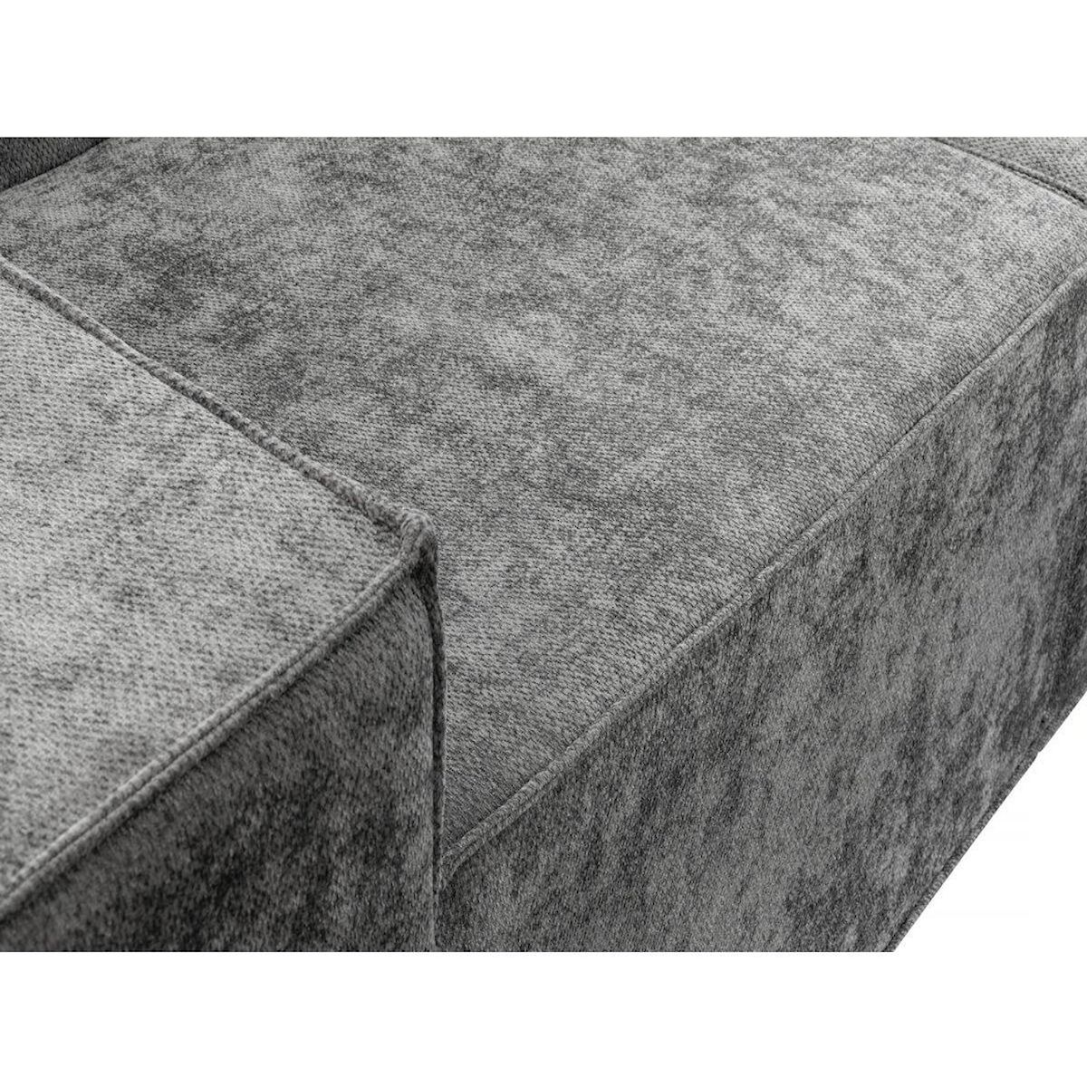 Habitat et Jardin Canapé droit modulable avec ottoman en tissu texturé  Lusso  - 3 places - Gris