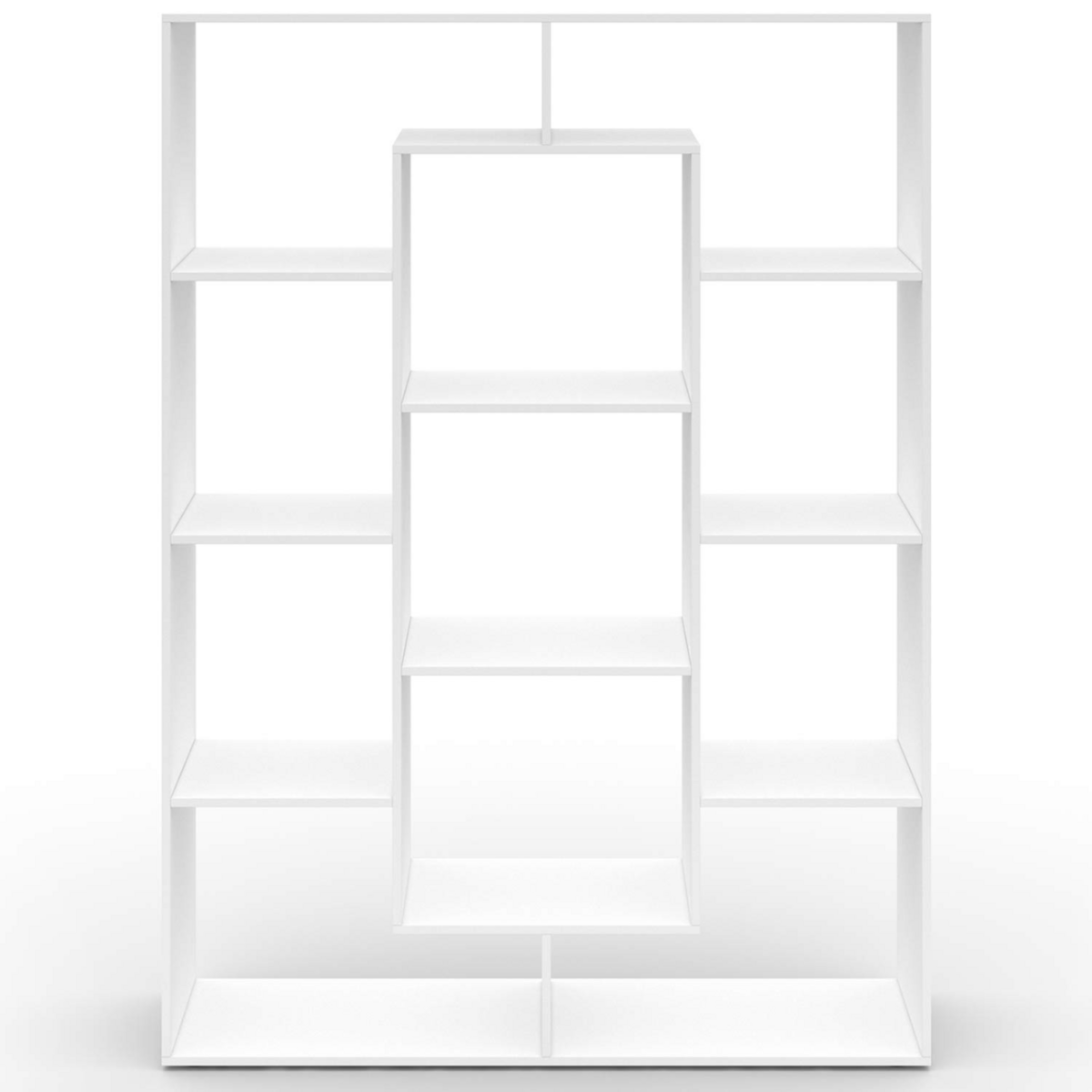 ID MARKET Etagère bibliothèque COLETTE avec 11 compartiments blanc H.143 cm