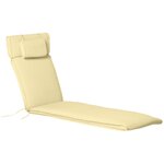 OUTSUNNY Matelas bain de soleil déhoussable - coussin de transat - matelas de chaise longue - 198 x 53 x 5 cm - tissu sable