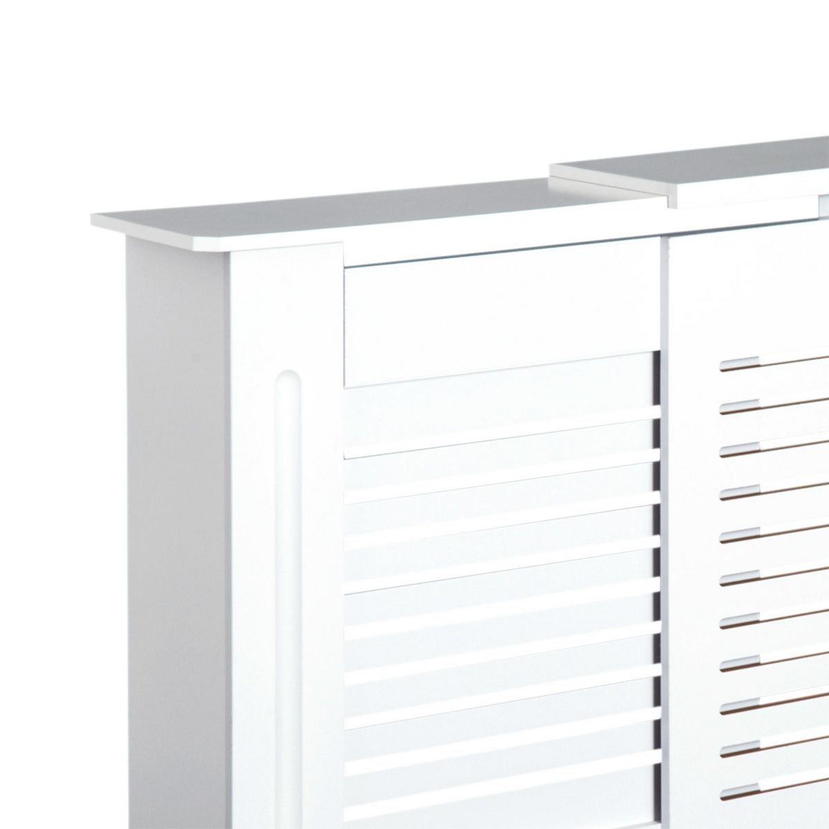 HOMCOM Cache-radiateur design contemporain longueur extensible 139-208,5L x 20,5I x 82,5H cm MDF blanc