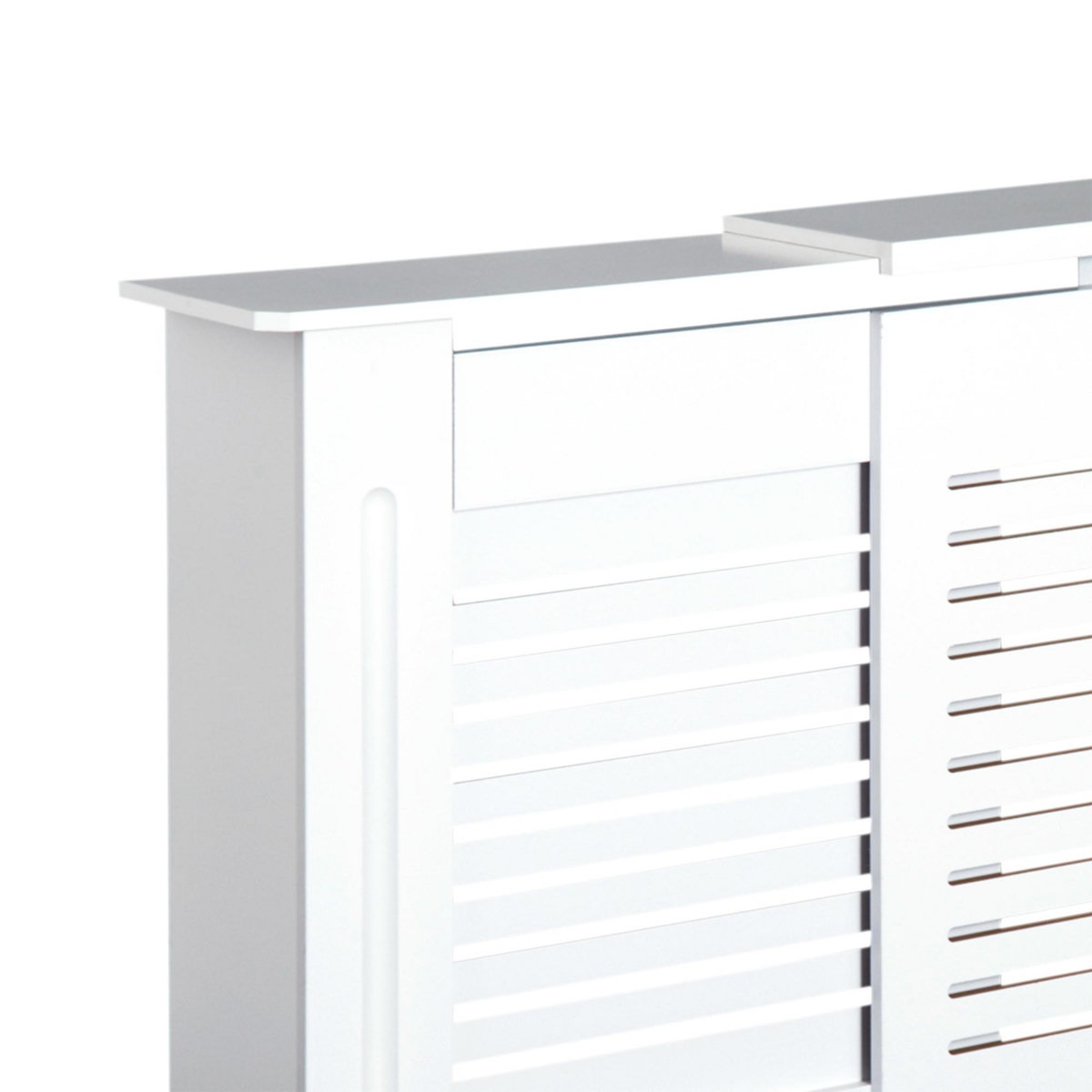 HOMCOM Cache-radiateur design contemporain longueur extensible 139-208,5L x 20,5I x 82,5H cm MDF blanc