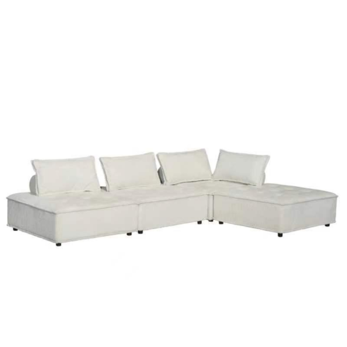 CONCEPT USINE Canapé d'angle 4 places blanc STAVA