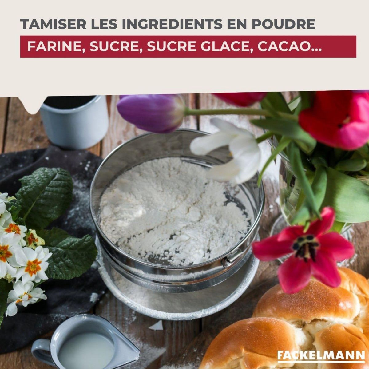 Fackelmann Tamis de cuisine inox extra fin 18 cm de diamètre Fackelmann Basic