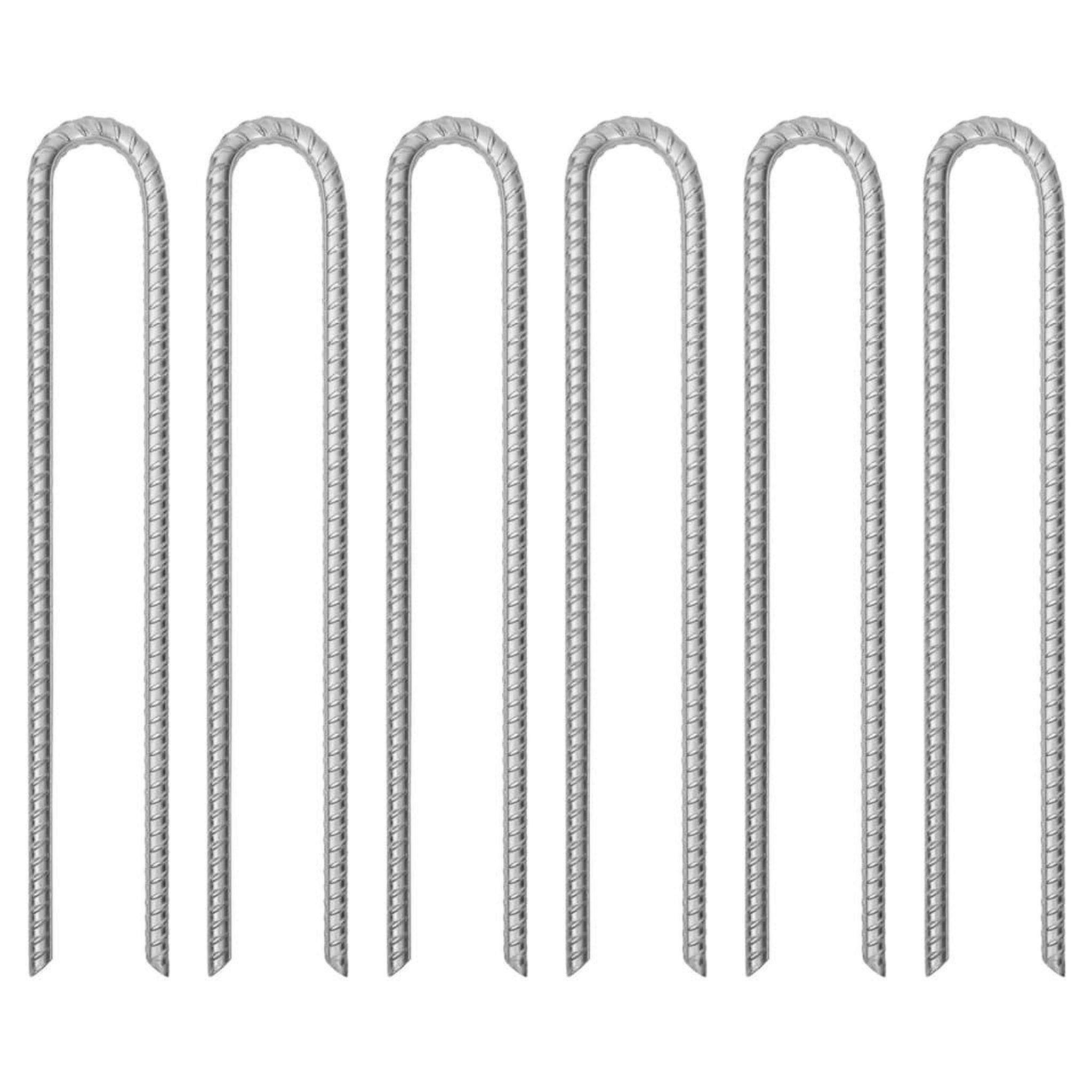 VIDAXL Piquets de tente 6 pcs forme de U 41,5 cm Ø12mm acier galvanise