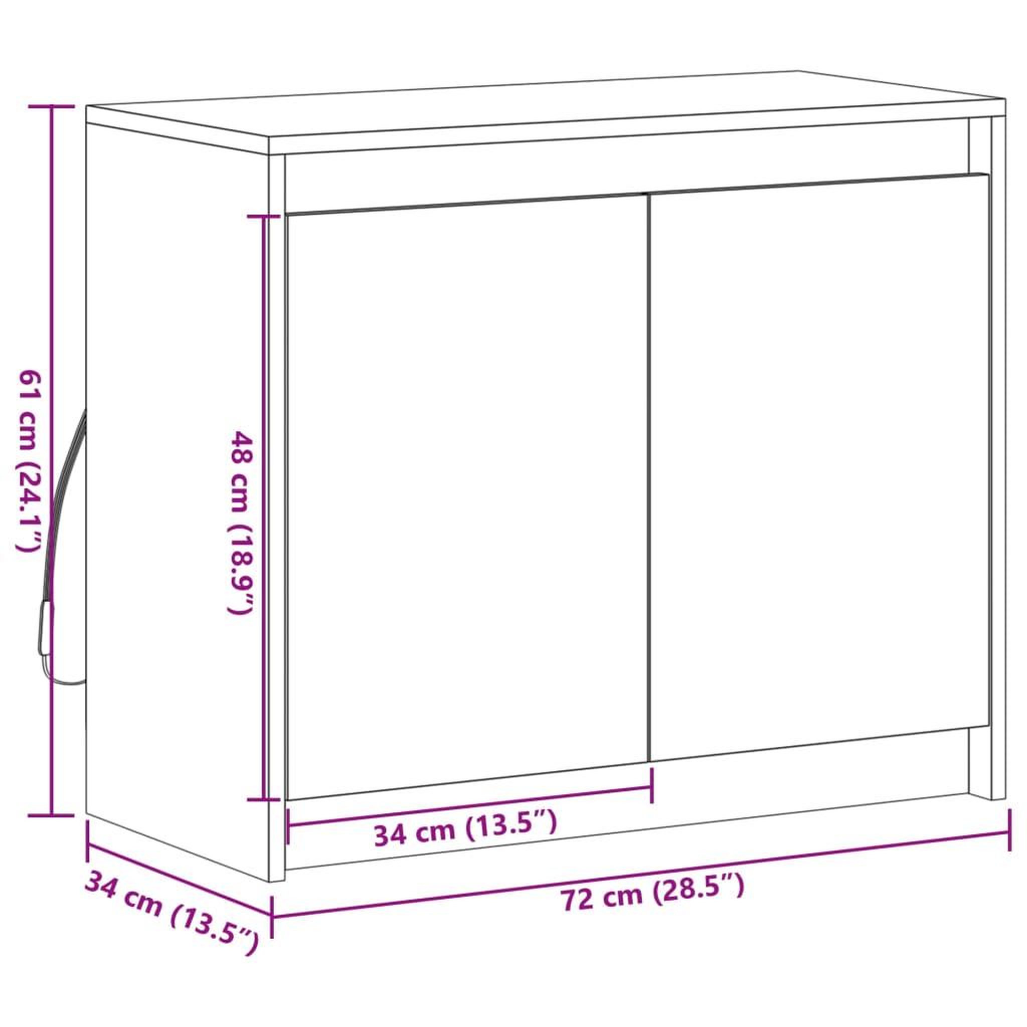 Voir la diapositive 6 : VIDAXL Buffet avec LED sonoma gris 72x34x61 cm bois d'ingenierie