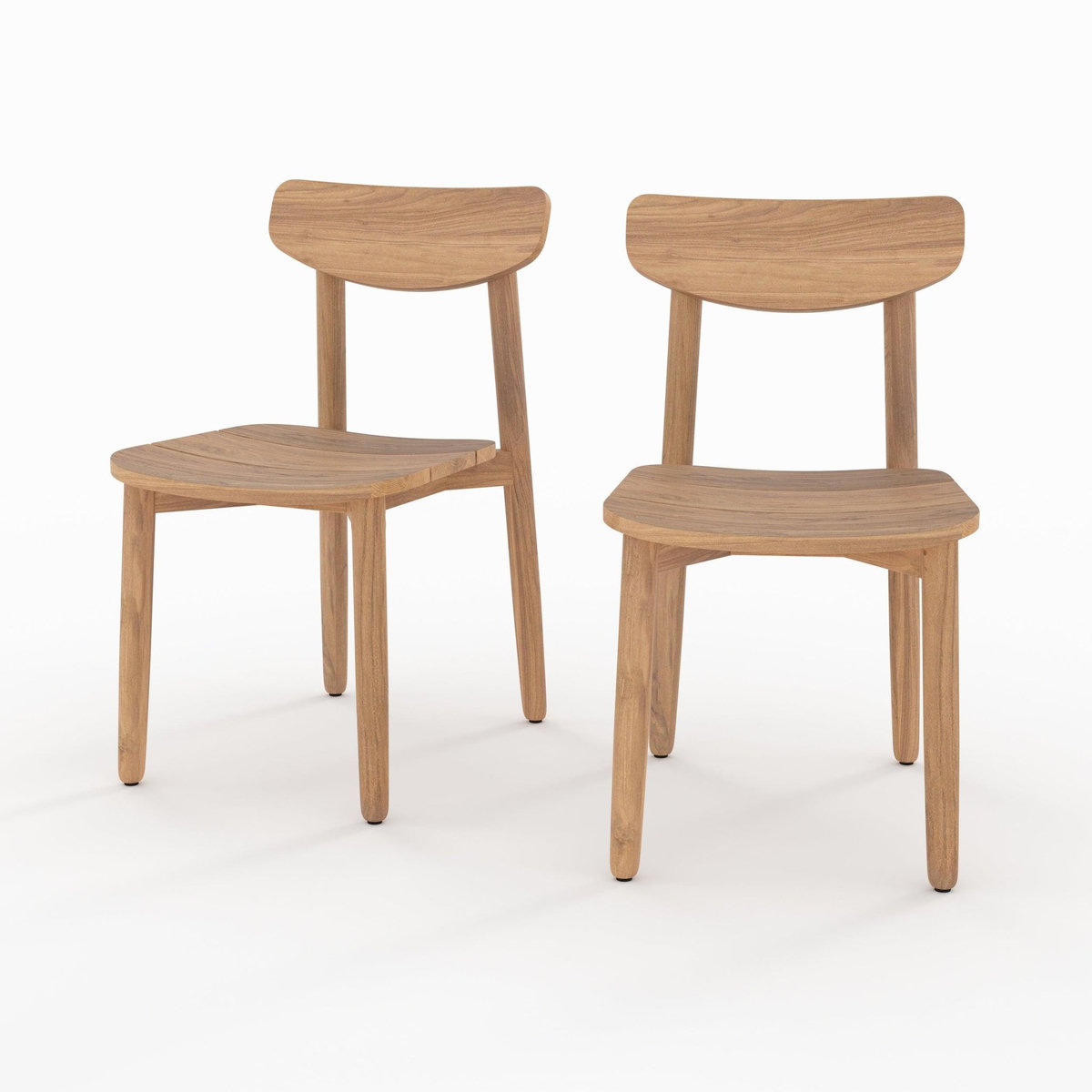 Rendez vous déco Lot de 2 chaises de jardin en bois de teck recyclé-Lufy