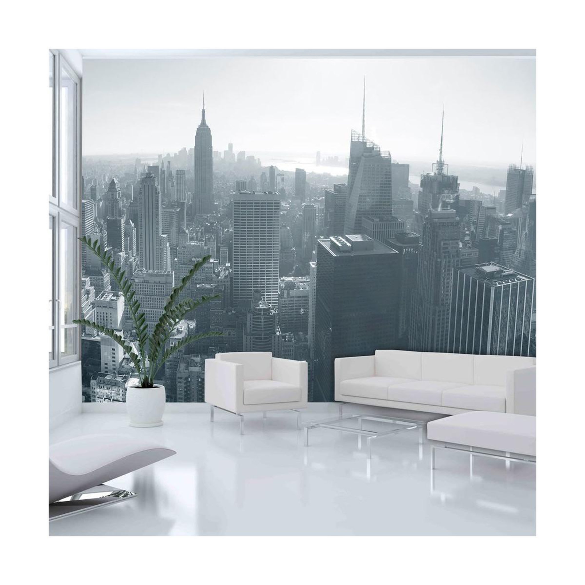 Voir la diapositive 1 : Paris Prix Papier Peint  Panorama de New York en Noir & Blanc