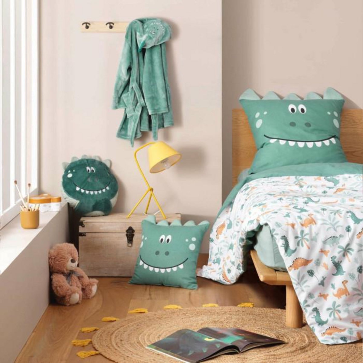 Paris Prix Coussin Déco Enfant  Dina  40x40cm Vert