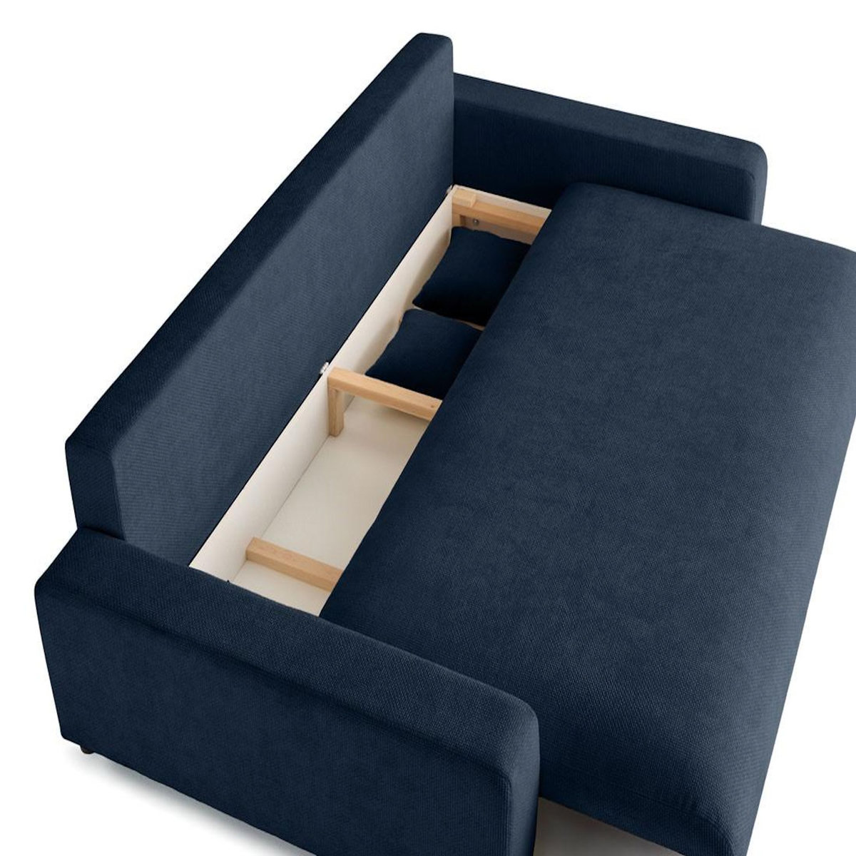 LISA DESIGN Pivoine - canapé droit 3 places - convertible avec coffre - en velours texturé