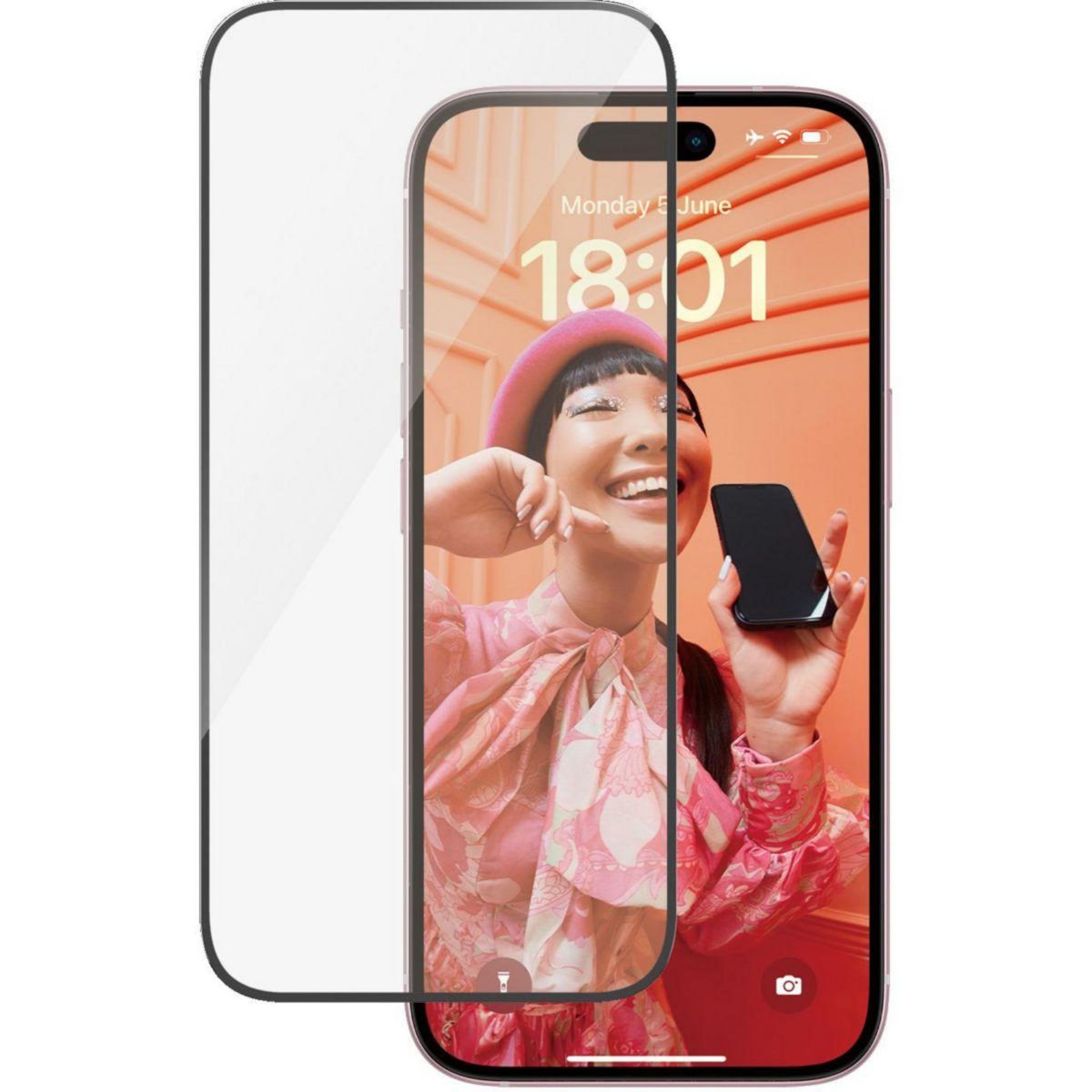 PANZERGLASS Protège écran iPhone 15 Ultra-Wide-Fit