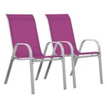 Habitat et Jardin Fauteuil jardin Textilène  Cordoba  - Phoenix - Rose - Lot de 2