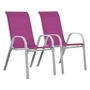 Voir la diapositive 1 : Habitat et Jardin Fauteuil jardin Textilène  Cordoba  - Phoenix - Rose - Lot de 2