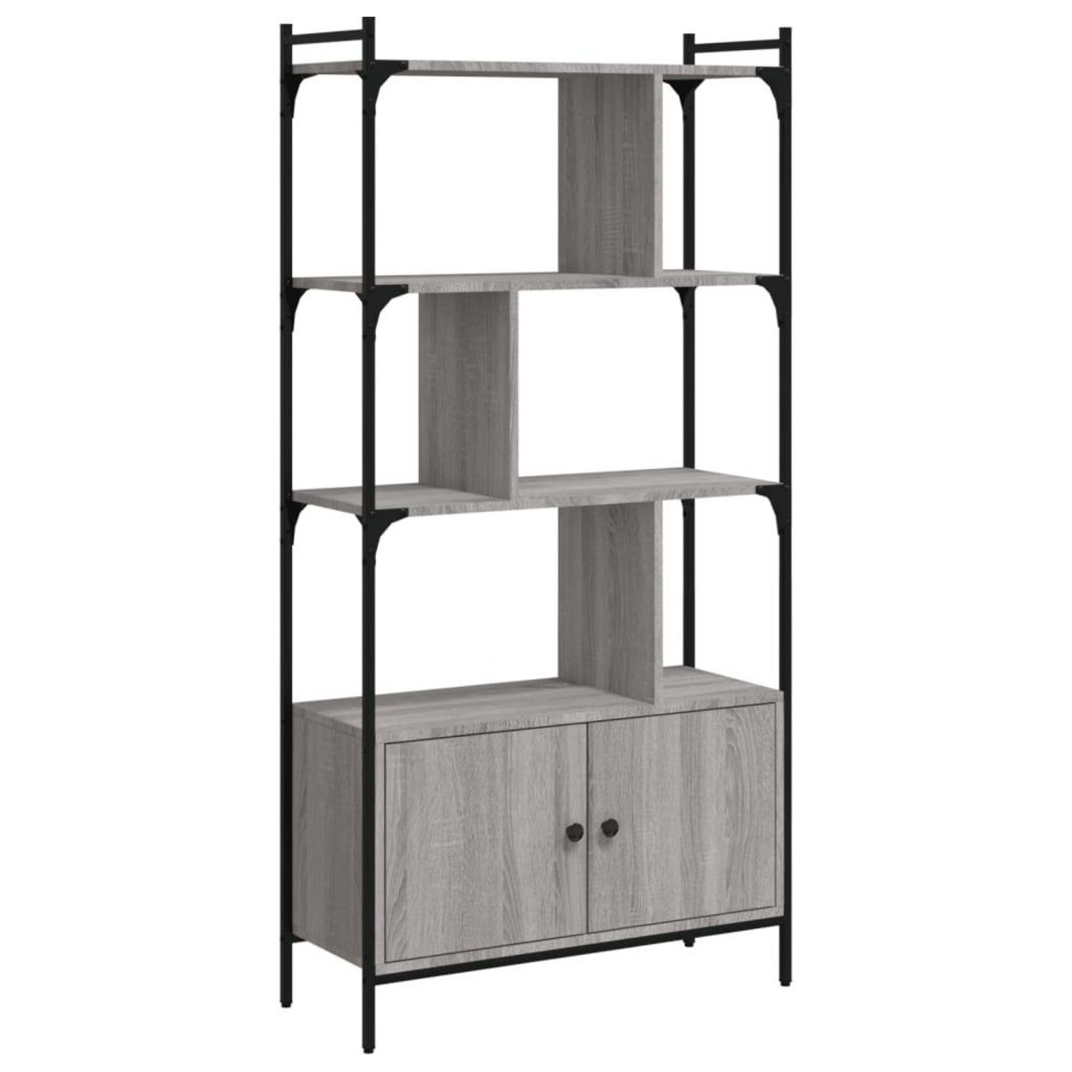 VIDAXL Bibliotheque avec portes sonoma gris 76,5x30x154,5 cm