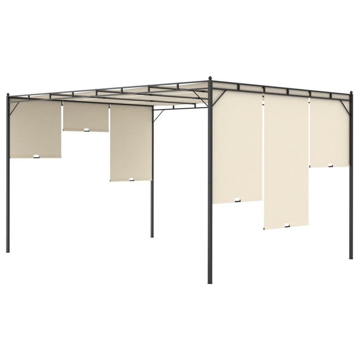 VIDAXL Belvedere de jardin avec rideau lateral 4x3x2,25 m Creme