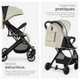 Voir la diapositive 3 : tectake Poussette buggy pliage à une main avec harnais à 5 points, frein de stationnement et arceau de sécurité gris/beige