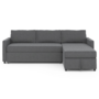 Voir la diapositive 6 : ID MARKET Canapé d'angle convertible NOAH avec méridienne coffre en tissu gris anthracite