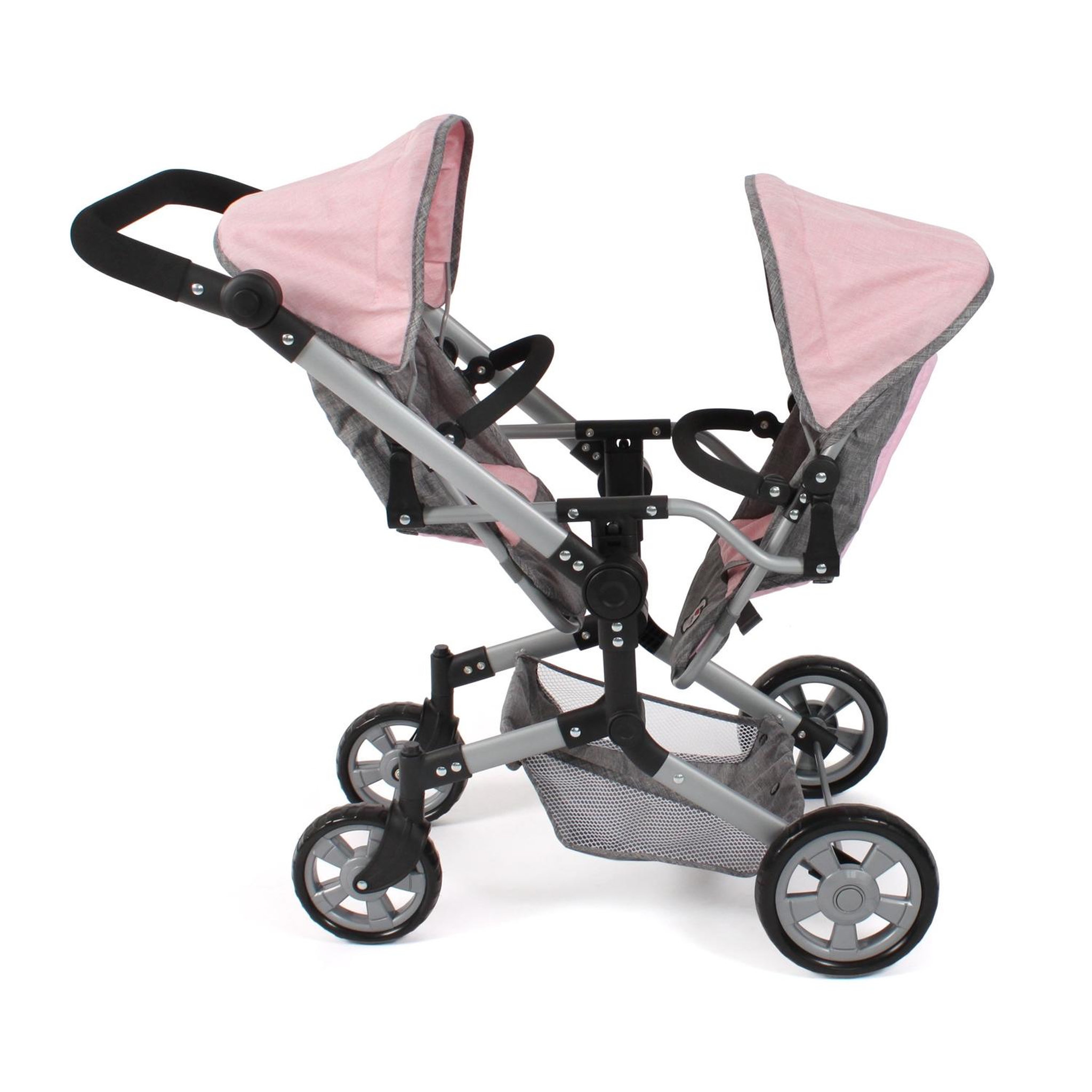 Voir la diapositive 5 : BAYER CHIC 2000 Poussette de poupée Linus Duo Mélange gris-rose