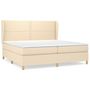 Voir la diapositive 2 : VIDAXL Sommier a lattes de lit avec matelas Creme 200x200 cm Tissu