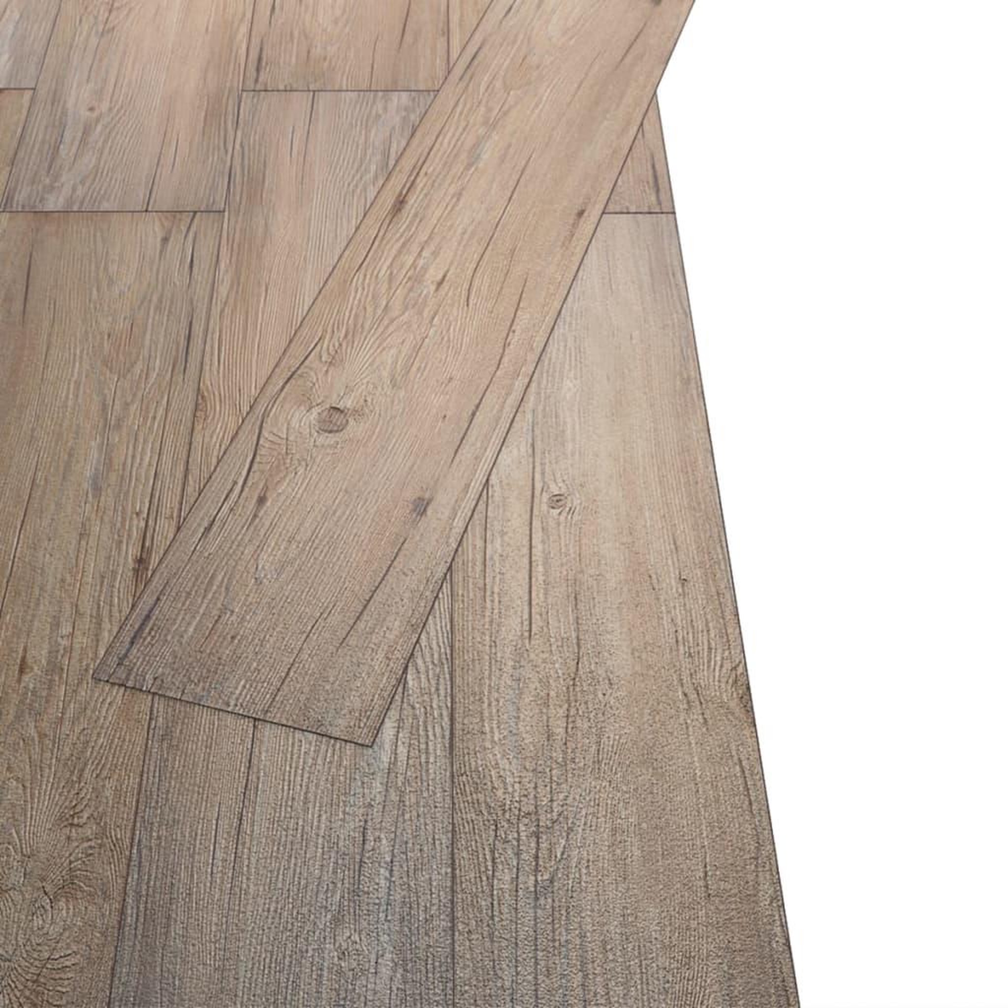 Voir la diapositive 3 : VIDAXL Planches de plancher PVC Non auto-adhesif 5,26 m^2 Chene marron