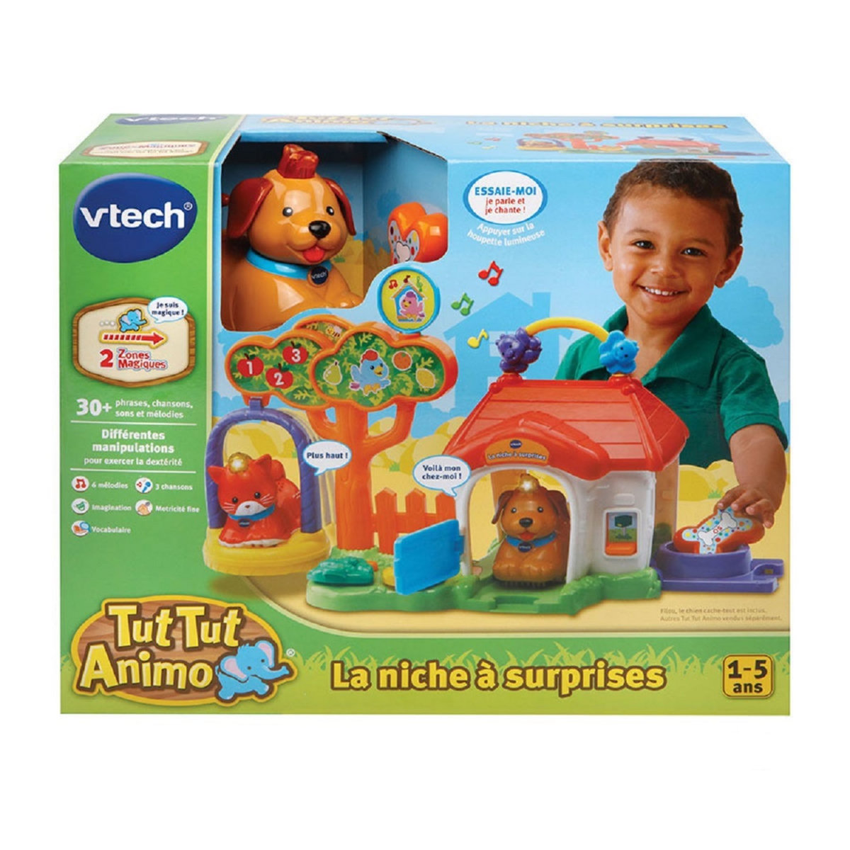 VTECH La niche à surprises (+ Filou, le chien cache-tout) - Tut Tut Animo - Jeu interactif 