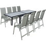 Voir la diapositive 1 : Habitat et Jardin Table extensible et chaises de jardin en aluminium  Lagos  - 140/280 x 90 x 76 cm - 8 places - Gris clair