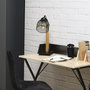 Voir la diapositive 2 : Paris Prix Lampe de Bureau Articulée  Grille  38cm Naturel & Noir