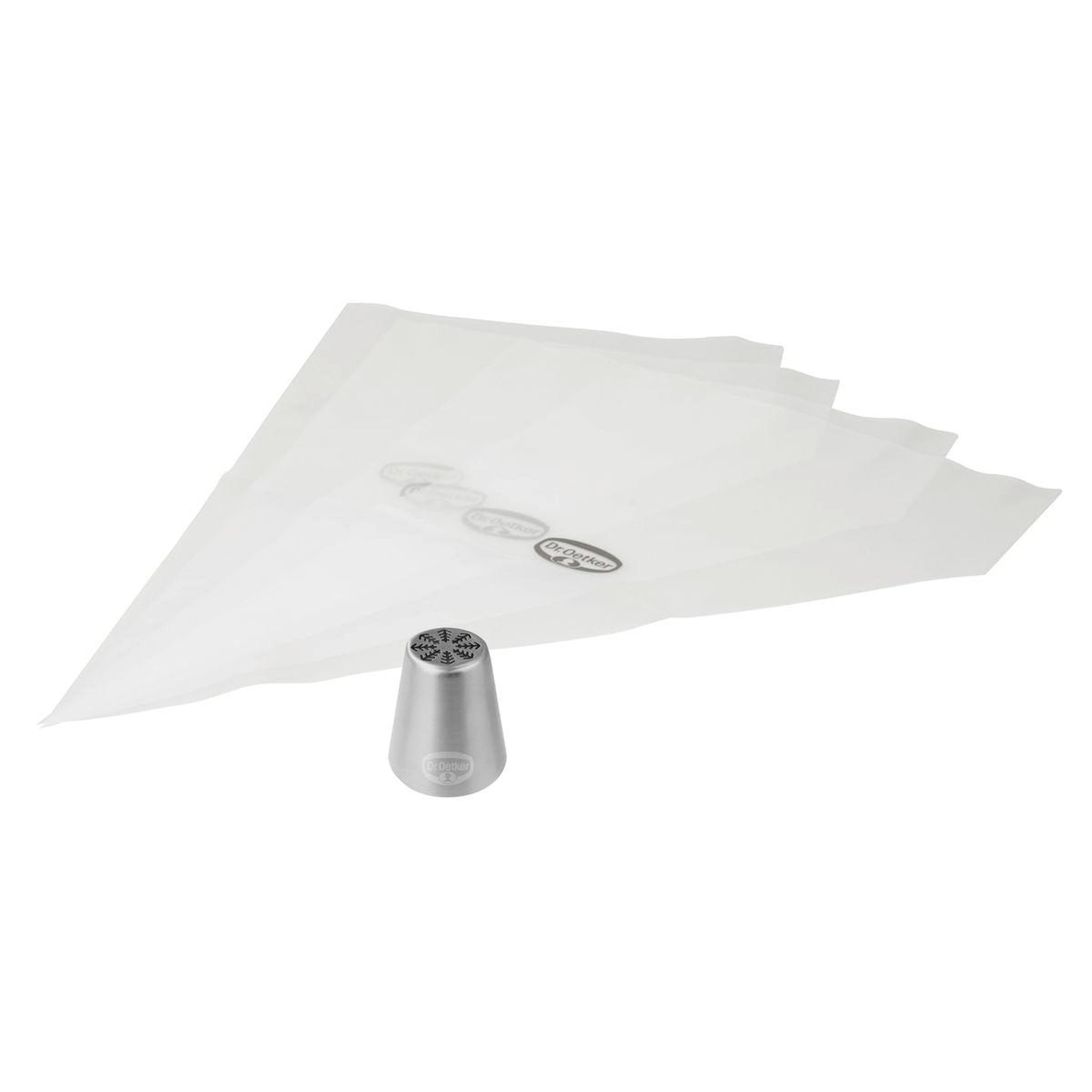 DR.OETKER Lot de 4 poches à douille et embout cristal de glace en inox dr.oetker baker edition