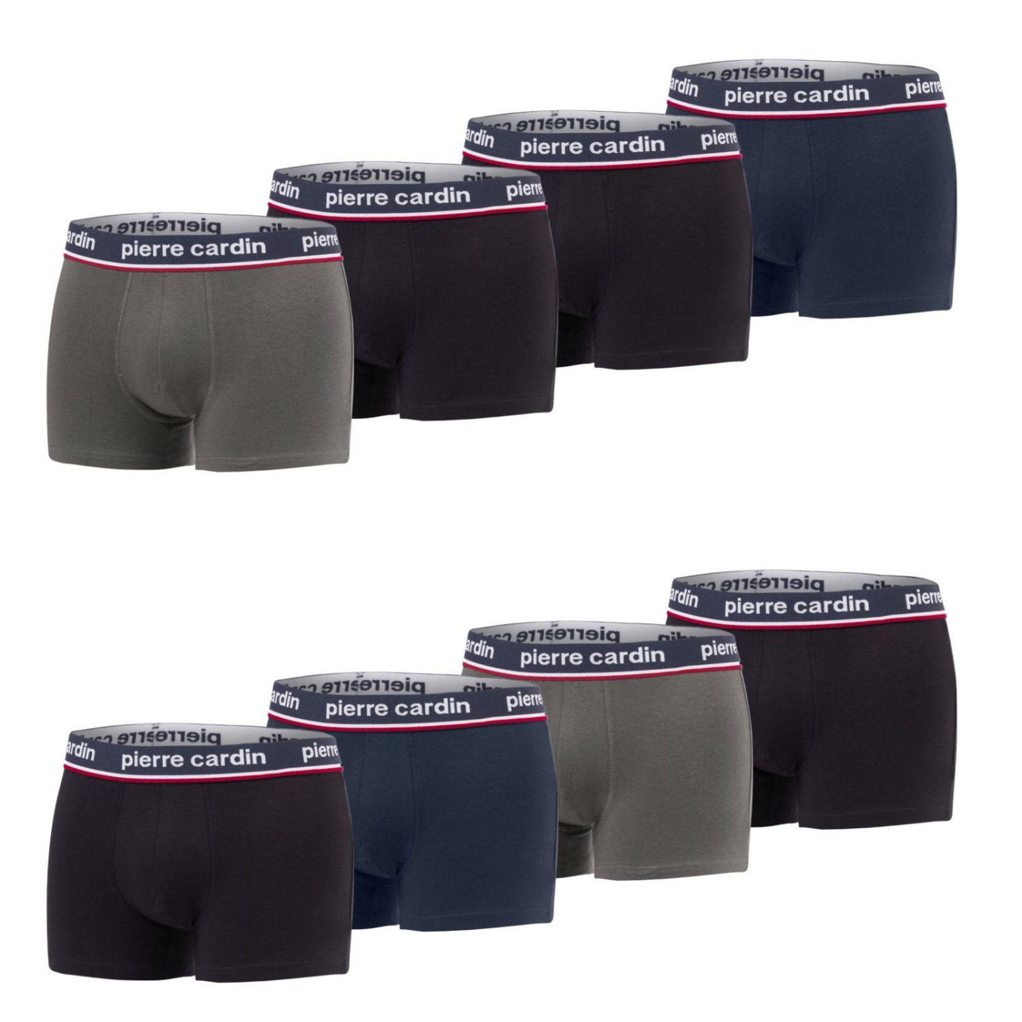 Voir la diapositive 1 : PIERRE CARDIN Lot de 8 boxers homme en coton French