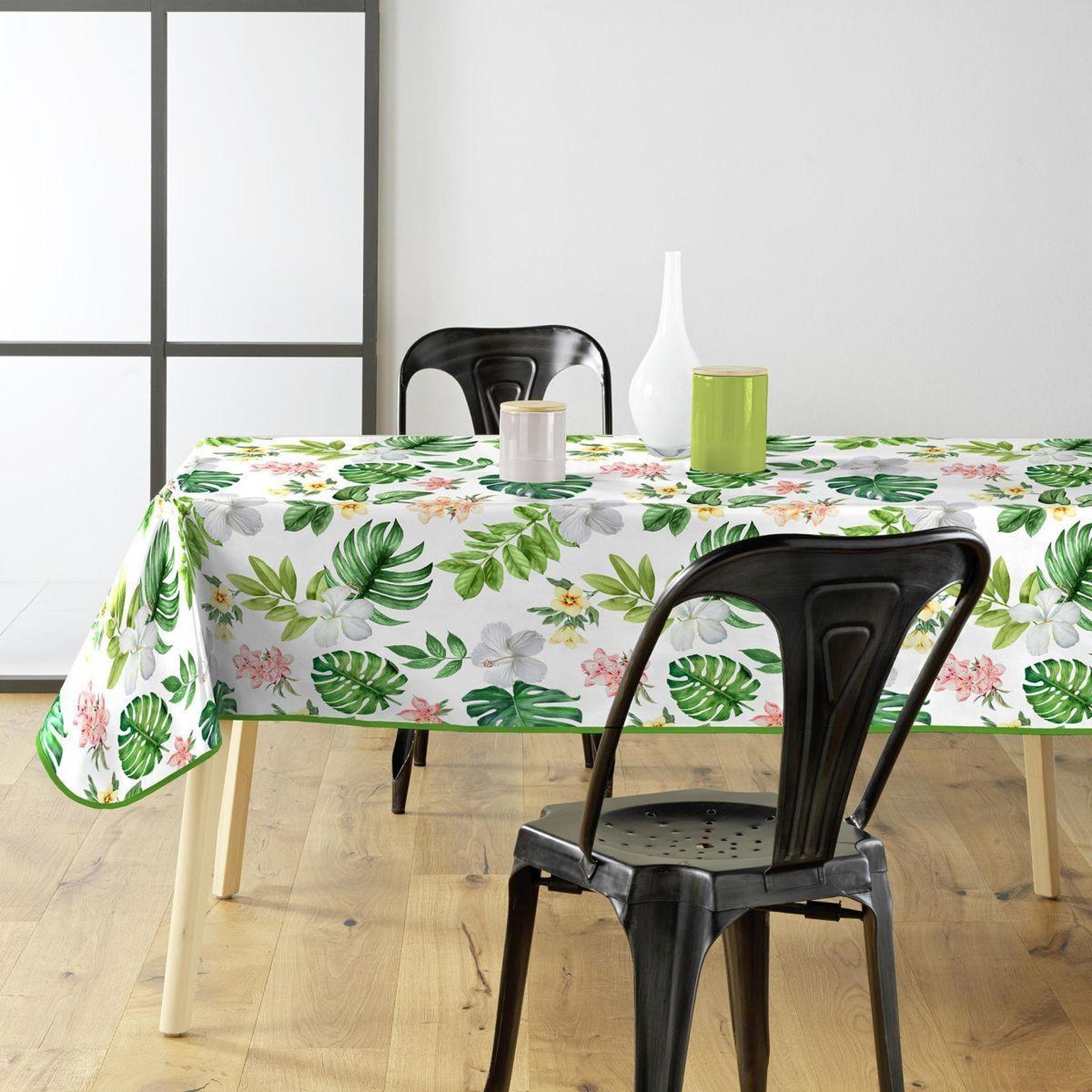 Douceur d'Intérieur Nappe toile cirée  baleares  140x240cm vert