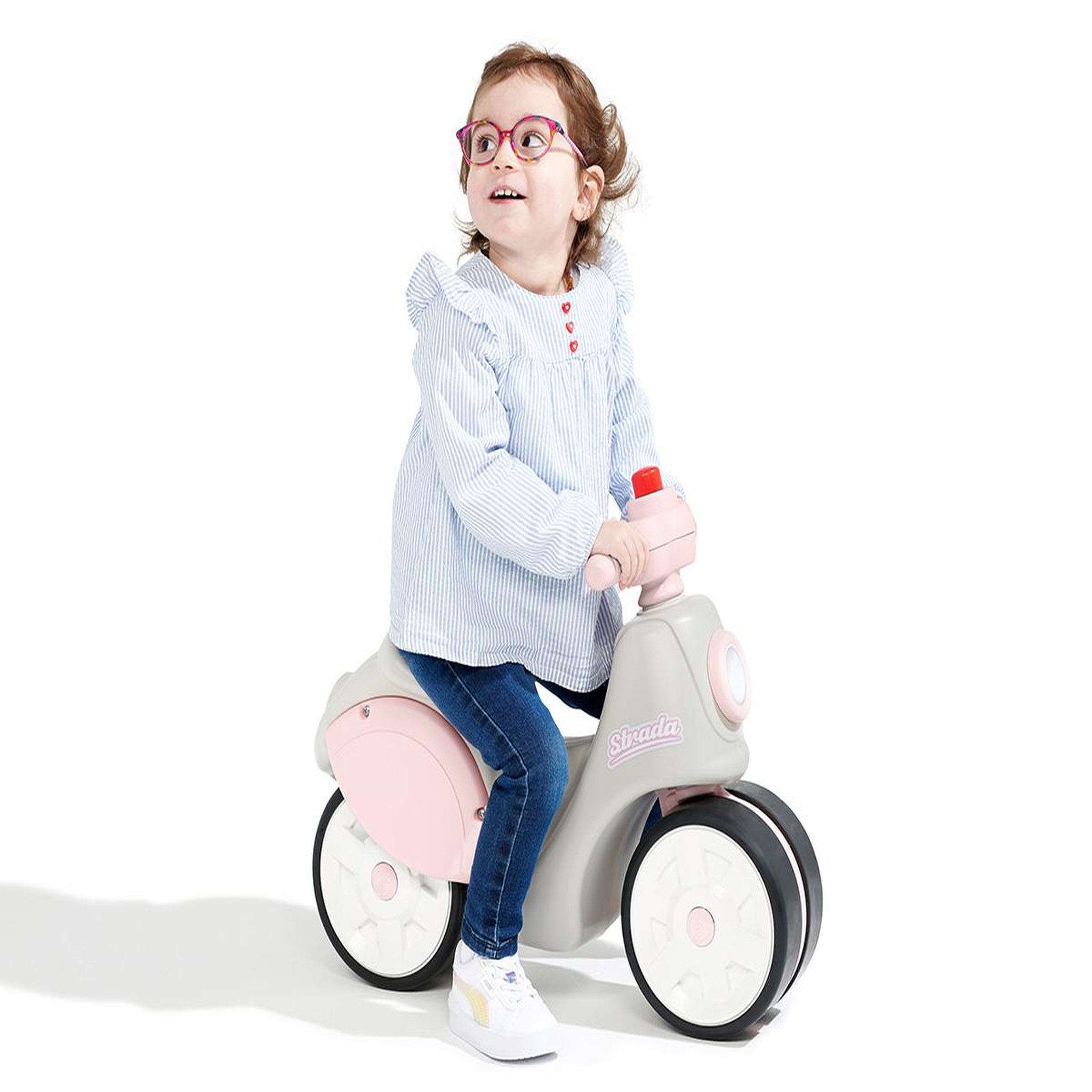 Voir la diapositive 3 : FALK Porteur enfant Scooter Strada Crème et Rose 1 à 3 ans - Falk