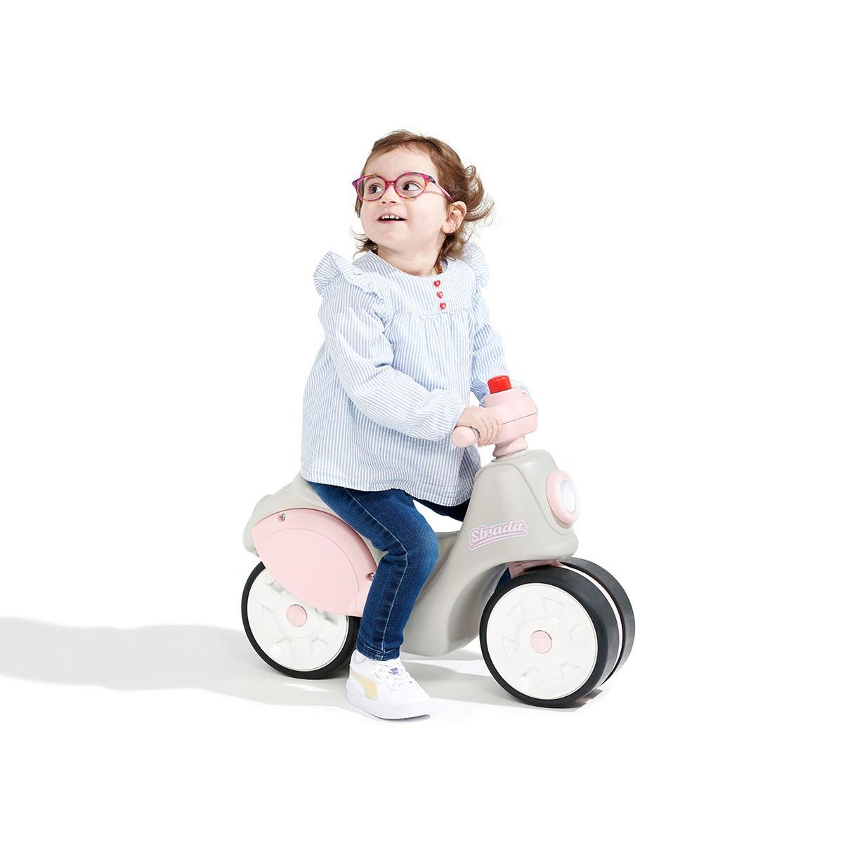 FALK Porteur enfant Scooter Strada Crème et Rose 1 à 3 ans - Falk