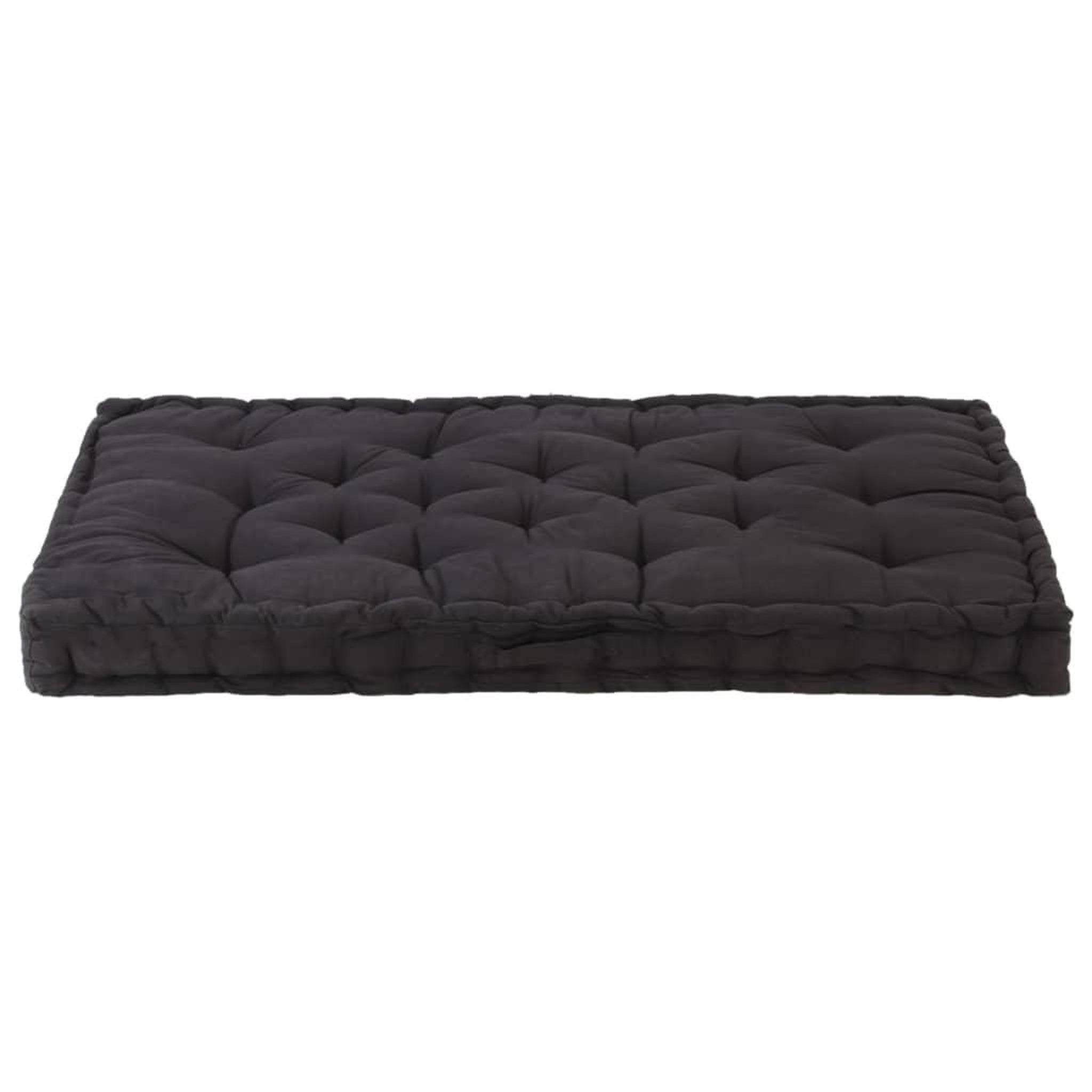 Voir la diapositive 3 : VIDAXL Coussin de plancher de palette Coton 120x80x10 cm Noir
