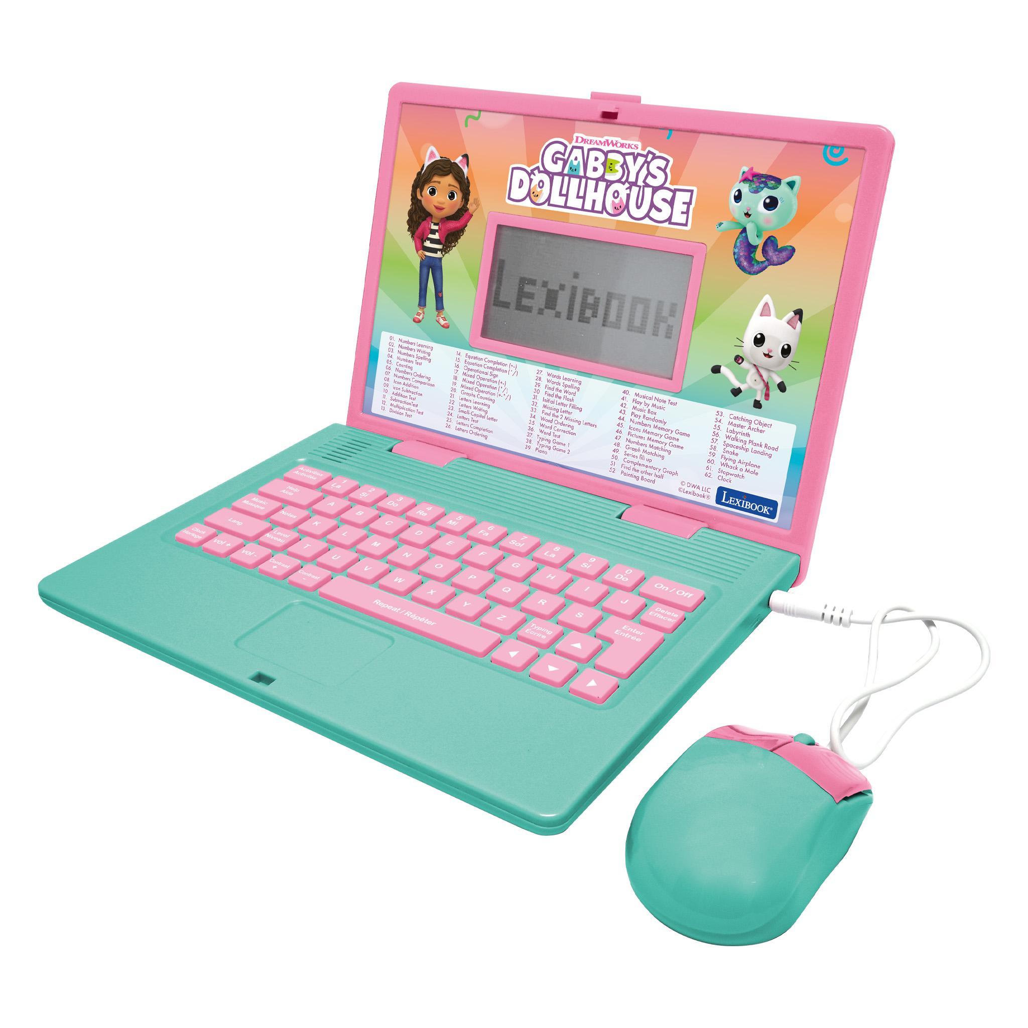 Lexibook Ordinateur portable éducatif bilingue Gabby et la Maison Magique (FR/EN)