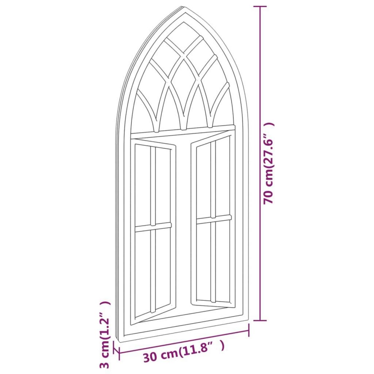 VIDAXL Miroir de jardin Noir 70x30 cm Fer pour utilisation exterieure