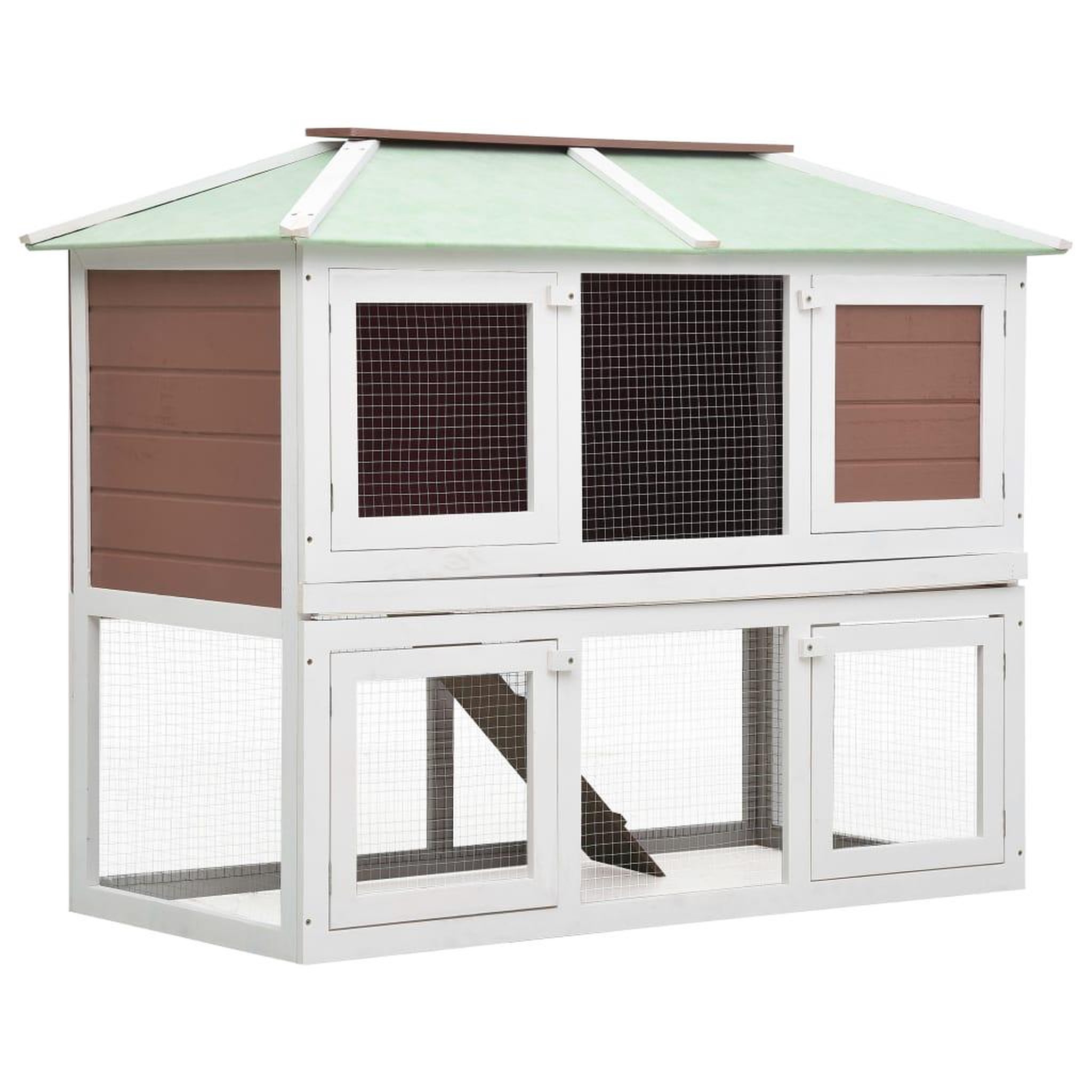 Voir la diapositive 1 : VIDAXL Cage double pour animaux Marron Bois
