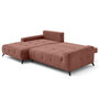 Voir la diapositive 2 : BEST MOBILIER Rimini - canapé d'angle gauche 4 places convertible avec coffre en tissu texturé