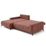 Voir la diapositive 2 : BEST MOBILIER Rimini - canapé d'angle gauche 4 places convertible avec coffre en tissu texturé