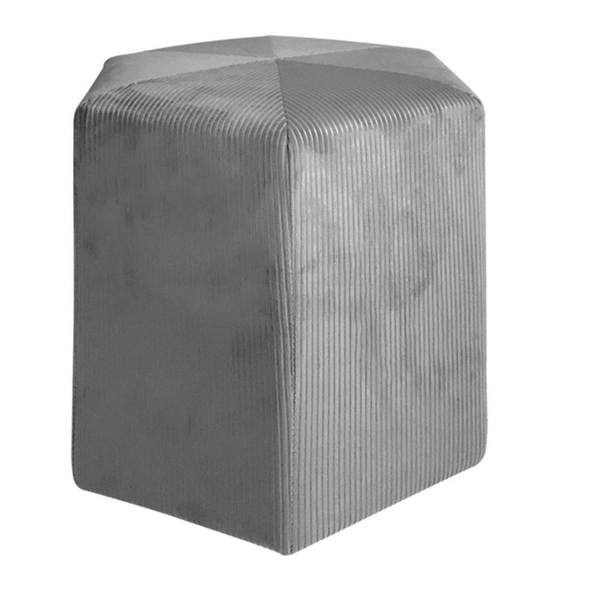 The Home Deco Factory Pouf velours côtelé  giulia  35cm gris foncé
