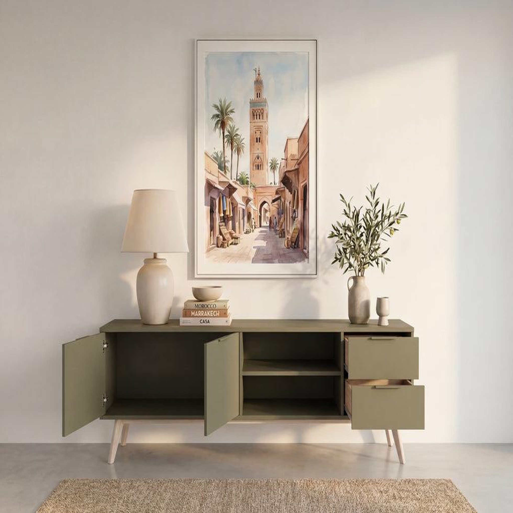 Voir la diapositive 3 : CASANOVA PARIS Uro - meuble tv 180cm en mdf vert