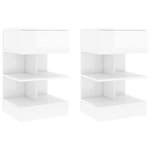 VIDAXL Tables de chevet 2 pcs Blanc brillant 40x35x65 cm