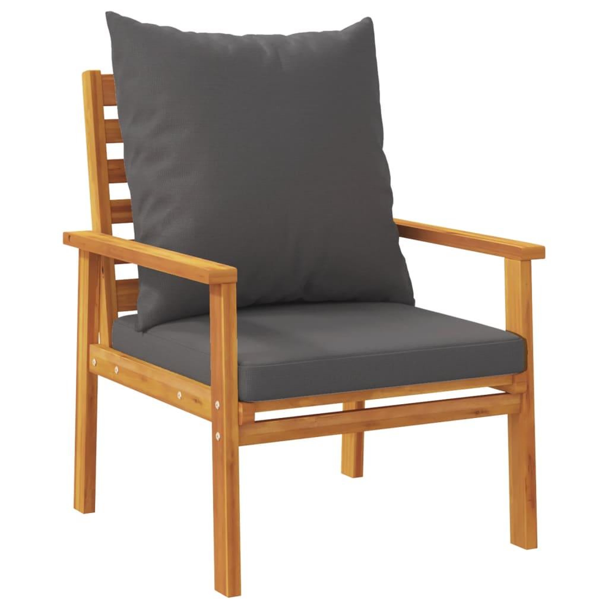 Voir la diapositive 2 : VIDAXL Fauteuil de jardin lot de 2 avec coussin bois massif d'acacia
