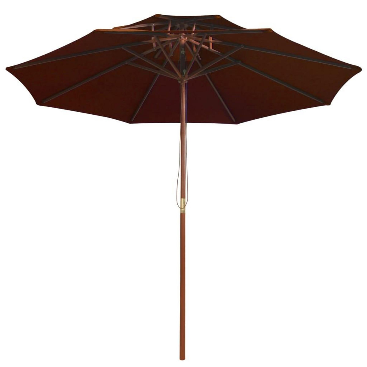 VIDAXL Parasol a deux etages avec mat en bois terre cuite 270 cm