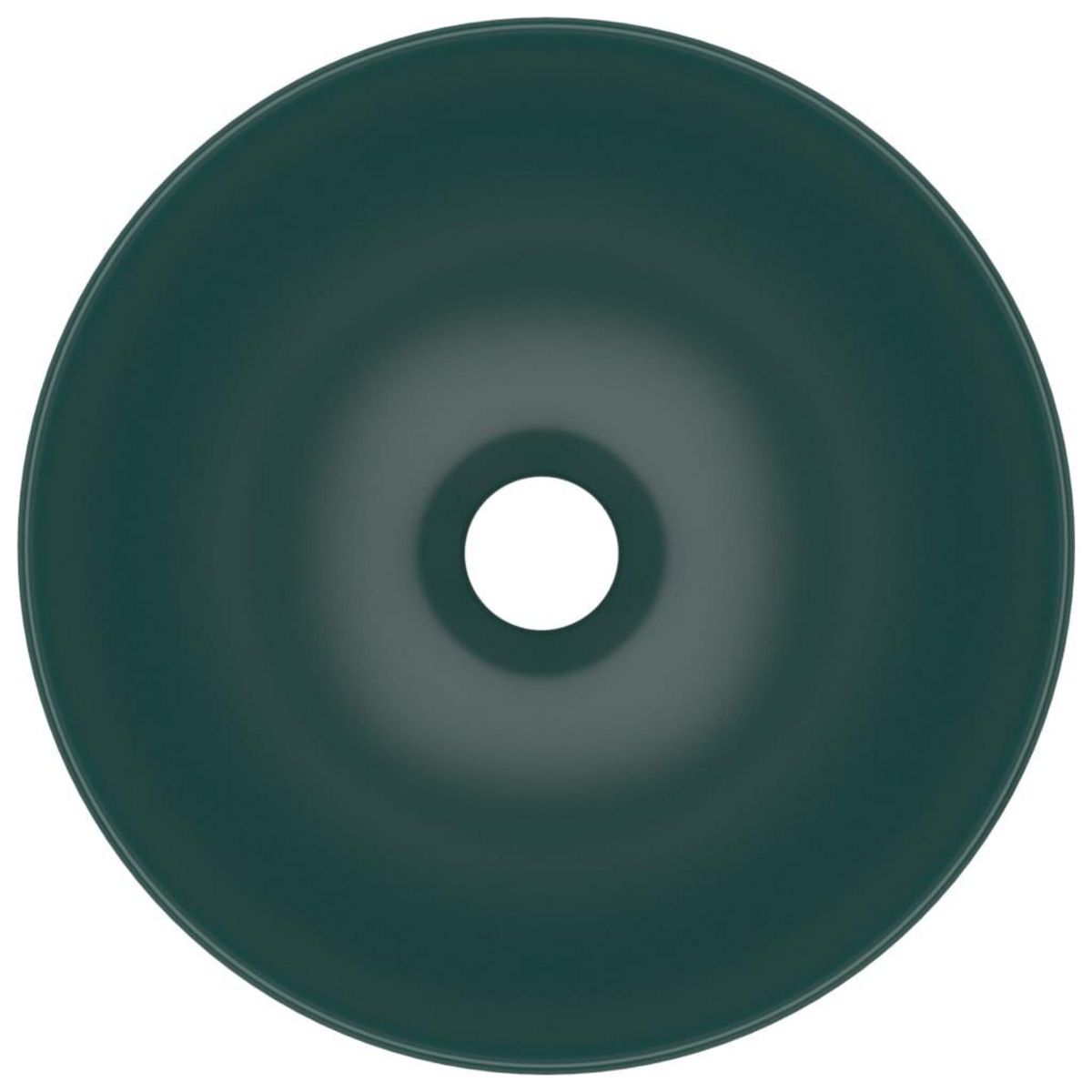 VIDAXL Lavabo de salle de bain Ceramique Vert fonce Rond
