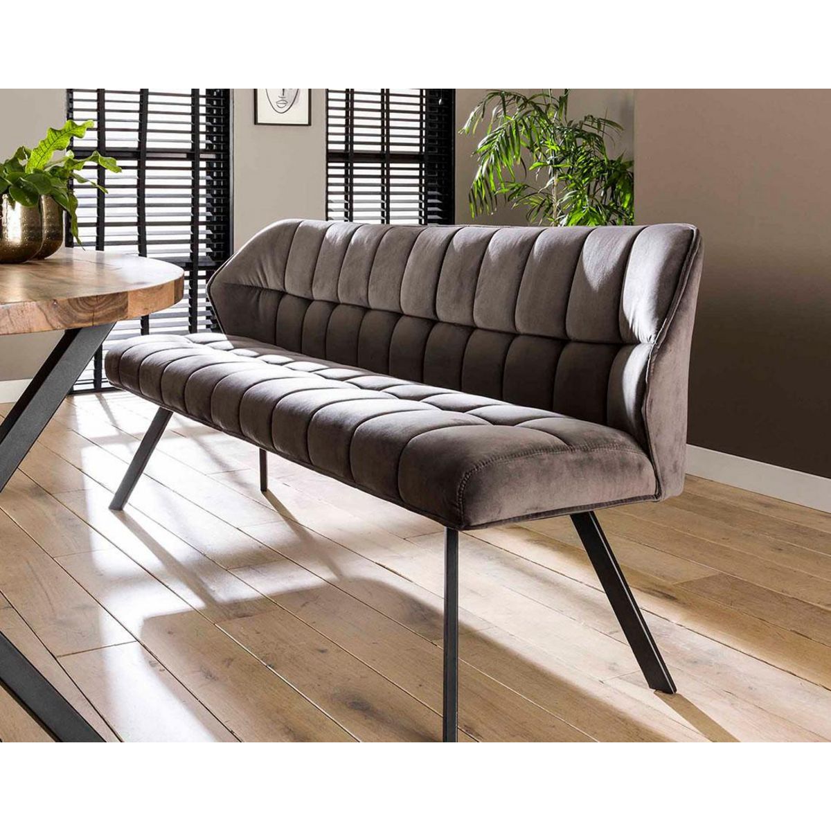 LISA DESIGN Neela - banc de table - en velours - 3 personnes