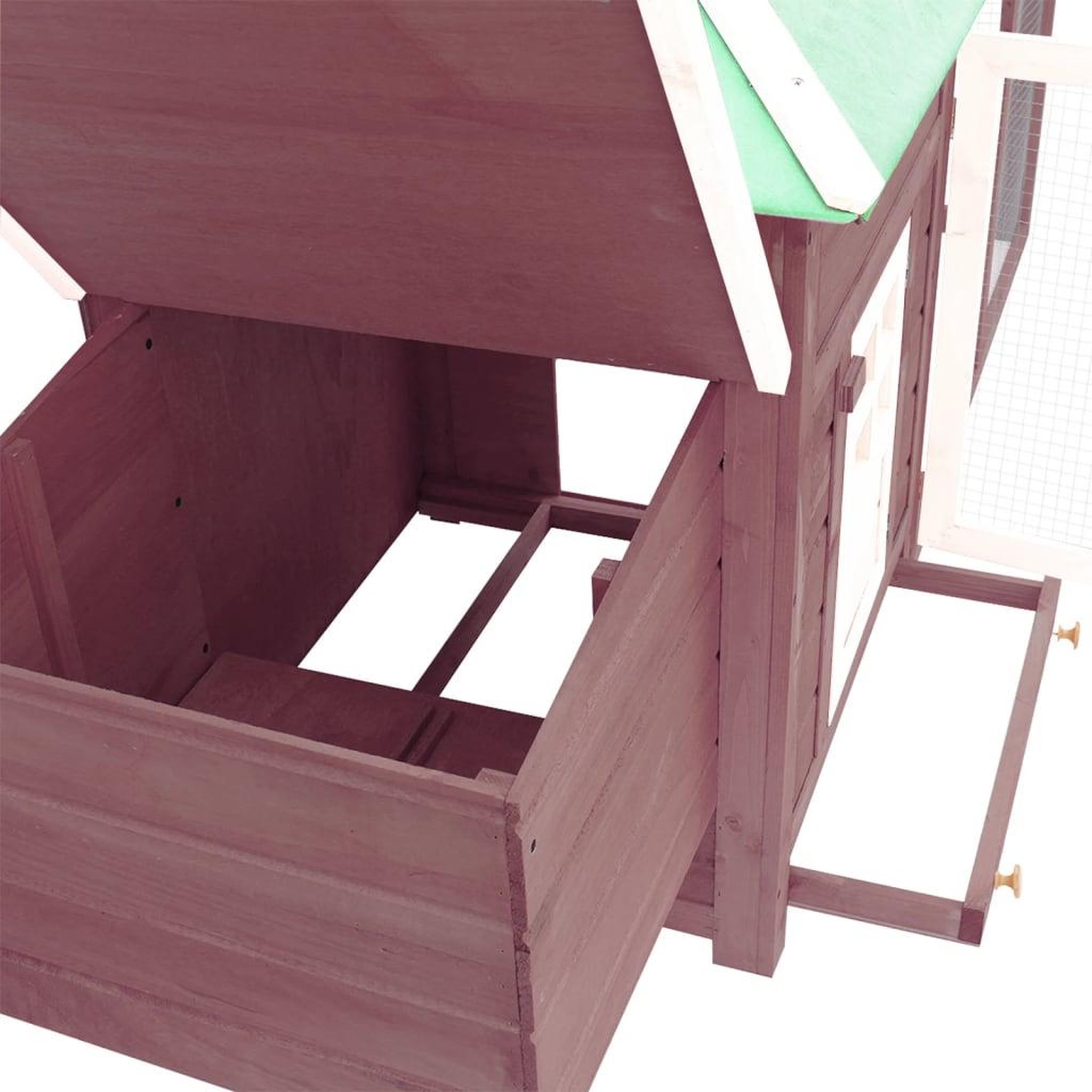 Voir la diapositive 4 : VIDAXL Poulailler avec nichoir Moka 190x72x102 cm Bois de sapin massif
