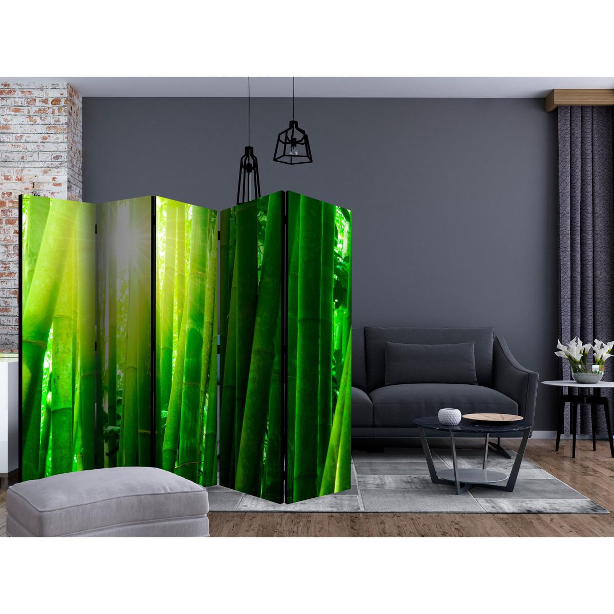Voir la diapositive 2 : Paris Prix Paravent 5 volets  sun & bamboo ii  172x225cm